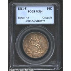 1861-S 50C MS64 PCGS.