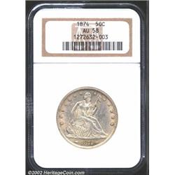1874 50C Arrows AU58 NGC.