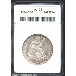 1876 50C AU55 ANACS.