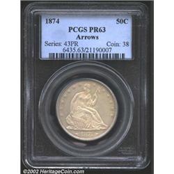 1874 50C Arrows PR63 PCGS.