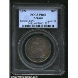 1874 50C Arrows PR66 PCGS.