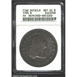 1795 S$1 Flowing Hair, Three Leaves--Repaired, Whizzed--ANACS.