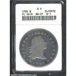 1795 S$1 Flowing Hair, Two Leaves Good 4 ANACS.