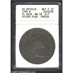 1795 S$1 Flowing Hair, Silver Plug--Tooled--ANACS.