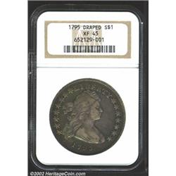 1795 S$1 Draped Bust, Off Center XF45 NGC.