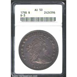 1798 S$1 Large Eagle AU50 ANACS.
