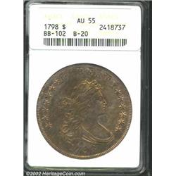 1798 S$1 Large Eagle AU55 ANACS.