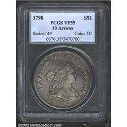 1798 S$1 Large Eagle, 10 Arrows VF35 PCGS.
