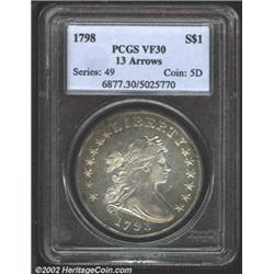 1798 S$1 Large Eagle, 13 Arrows VF30 PCGS.