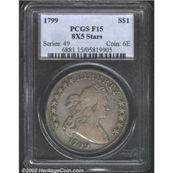1799 S$1 8X5 Stars Fine 15 PCGS.