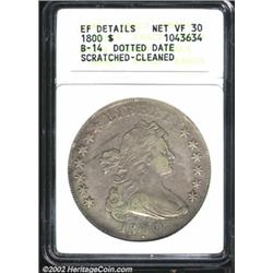 1800 S$1 Dotted Date--Scratched, Cleaned--ANACS.