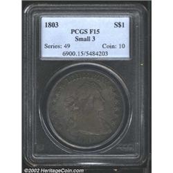 1803 S$1 Small 3 Fine 15 PCGS.