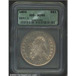 1803 S$1 Small 3 AU50 ICG.