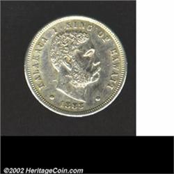 1883 10C Hawaii Ten Cents XF45 Cleaned Uncertified.