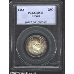 1883 25C Hawaii Quarter MS66 PCGS.