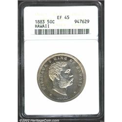 1883 50C Hawaii Half Dollar XF45 ANACS.