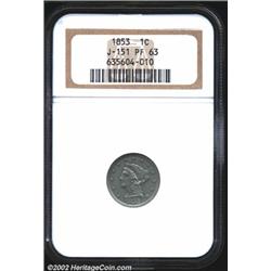 1853 P1C One Cent, Judd-151, Pollock-178, R.