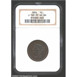 1854 P1C One Cent, Judd-160, Pollock-187, R.