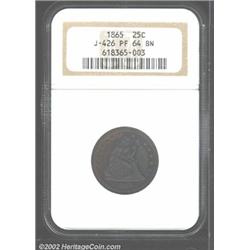 1865 25C Quarter Dollar, Judd-426, Pollock-498, R.