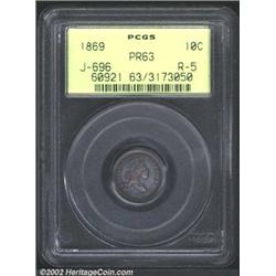 1869 10C Standard Silver Ten Cents, Judd-696, Pollock-775, R.