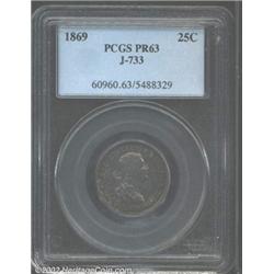 1869 25C Standard Silver Quarter Dollar, Judd-733, Pollock-814, R.