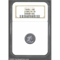 1870 10C Standard Silver Ten Cents, Judd-844, Pollock-943, R.