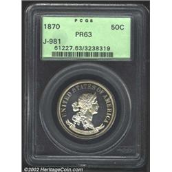 1870 50C Standard Silver Half Dollar, Judd-981, Pollock-1101, R.