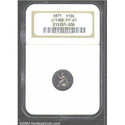 1871 H10C Standard Silver Half Dime, Judd-1065, Pollock-1200, R.