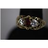 Image 1 : 14K GOLD PLATED CZ RED AND CLEAR RING