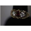 Image 2 : 14K GOLD PLATED CZ RED AND CLEAR RING