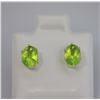 Image 1 : OVAL PERIDOT CZ STUD EARRINGS .925 STERLING SILVER