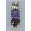 Image 1 : RECTANGLE MARCASITE LAVENDER CZ PENDANT .925 STERLING S
