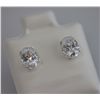 Image 2 : OVAL CLEAR CZ STUD EARRINGS .925 STERLING SILVER