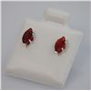 Image 2 : MARQUISE GARNET CZ STUD EARRINGS .925 STERLING SILVER