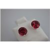 Image 2 : ROUND RUBY CZ STUD EARRINGS .925 STERLING SILVER