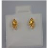 Image 1 : MARQUISE CITRINE CZ STUD EARRINGS .925 STERLING SILVER