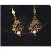 Image 1 : 14K GOLD PLATED CZ CLEAR DANGLING FLOWER EARRINGS
