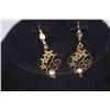 Image 2 : 14K GOLD PLATED CZ CLEAR DANGLING FLOWER EARRINGS