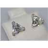 Image 2 : TRIANGLE CZ STUD EARRINGS .925 STERLING SILVER
