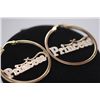 Image 2 : 14K GOLD PLATED PRINCESS HOOP EARRINGS