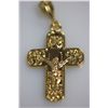 Image 1 : 14K GOLD PLATED JESUS CROSS PENDANT