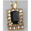 Image 1 : 14K GOLD PLATED CZ BLACK PENDANT