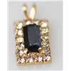 Image 2 : 14K GOLD PLATED CZ BLACK PENDANT