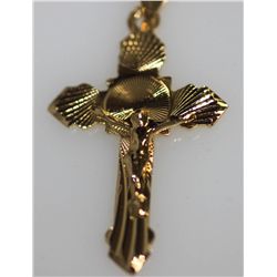 14K GOLD PLATED JESUS CROSS PENDANT