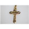 Image 2 : 14K GOLD PLATED JESUS CROSS PENDANT