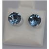 Image 1 : ROUND AQUA CZ STUD EARRINGS .925 STERLING SILVER