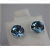 Image 2 : ROUND AQUA CZ STUD EARRINGS .925 STERLING SILVER
