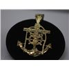 Image 1 : 14K GOLD PLATED JESUS CROSS AND ANCHOR PENDANT