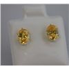 Image 1 : OVAL CITRINE CZ STUD EARRINGS .925 STERLING SILVER