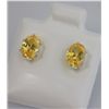 Image 2 : OVAL CITRINE CZ STUD EARRINGS .925 STERLING SILVER